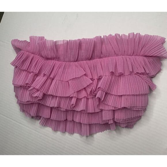 Zara Pink Ruffled Tube Top - Size Small - Picture 4 of 10